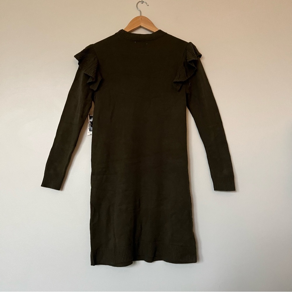 Ruffled Cable-Knit Sweater Dress - Picture 8 of 9